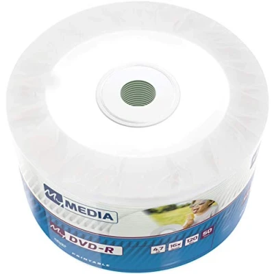 Abbildung von MyMedia DVD‑R 16x 4.7GB, 50er Pack Spindel, DVD Rohlinge bedruckbar, 16 fache Brenngeschwindigkeit &amp; Lange Lebensdauer, R Printable, Leer, Leere DVD,