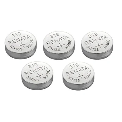 Abbildung von 5 x Renata 319 Knopfzellenbatterien / Uhrbatterien, Swiss Made, Silberoxid, 1,5 V (SR527SW)