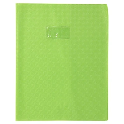 Abbildung von Clairefontaine 72425C Heftumschlag / Heftschoner Hefthülle Calligraphe mit Feinkörnung &amp; Diamantmotiven DIN A4+ 24x32 cm, Etikettenhalter aus PVC blickdicht und strapazierfähig, Grün, 1 Stück