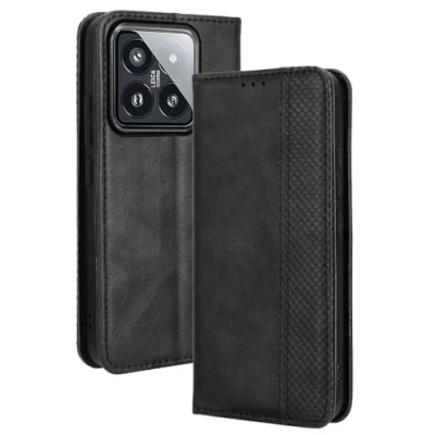 Abbildung von COMAKU Multifunktionale Xiaomi 14 Hülle, Geldbeutel Handyhülle mit eingebauten Kartenfächern Schwarz