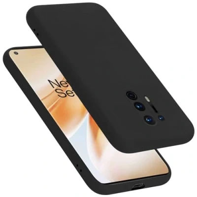Abbildung von Cadorabo Hülle kompatibel mit OnePlus 8 PRO Silikon Handyhülle für Case aus flüssigem Kratzfeste und stoßfeste dünne TPU Schutzhülle Liquid SCHWARZ