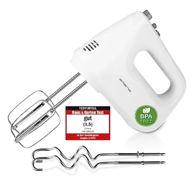 Abbildung von Emerio Handmixer mit Knethaken, Slow Start Funktion, Turbo (HM 124178)