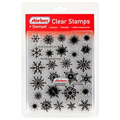 Abbildung von stieber Clear Stamps Transparente Stempel Sets (Bitte gewünschtes Motiv/Thema unten auswählen!) (Eisblumen und Schneeflocken Ice Flowers and Snow Flakes)