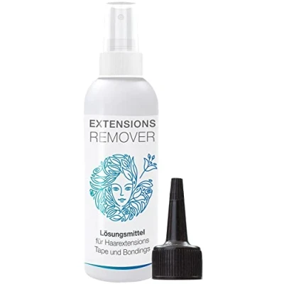 Abbildung von Lösemittel/Remover für Bonding und Tape On Extensions. Lösungsmittel Tapes Bondings sowie Perücken Haarteile. Remover Lösemittel 2 x 100 ml