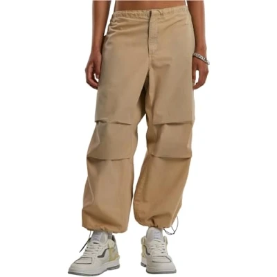 Abbildung von Urban Classics Parachute Stoffhose, Damen, Größe: Small, Wetsand