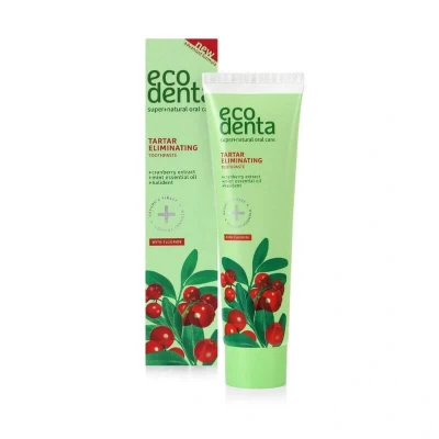 Abbildung von Ecodenta Tartar Entfernung Kranbeere Zahnpasta Toothpaste mit Kalident, Cranberry Extrakt, Ätherisches Minzöl 100ml