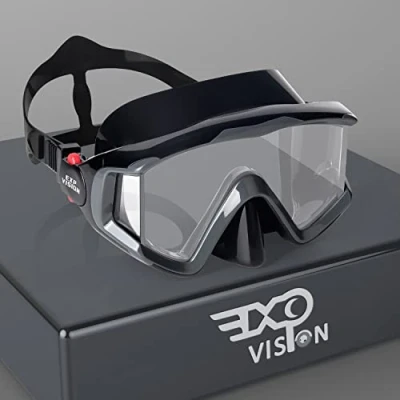Abbildung von Pano 3 Fensteransicht Tauchmaske für Erwachsene, Schnorchel aus gehärtetem Glas, Premium Schwimmbrille mit Nasenabdeckung zum Schnorcheln, Freitauchen, Schwimmen