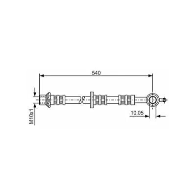 Abbildung von BOSCH 1 987 476 837 Bremsschläuche 525 M10x1 TOYOTA: Yaris I Schrägheck, Verso