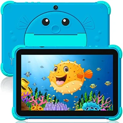 Abbildung von Ascrecem kinder Tablet 10 Zoll Android mit WiFi Doppelkamera IPS Display 2GB 32GB,lernen Kindertablet ab 3 14 Jahre,Kleinkind PC kindersicherer Hülle Youtube Google Play(Blau)