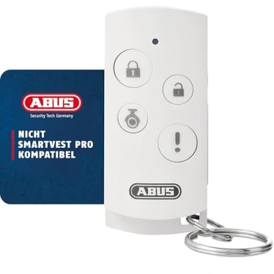 Abbildung von ABUS Funk Fernbedienung Smartvest zur Bedienung der Alarmanlage Notfall Knopf Reichweite ca. 30m weiß 77443