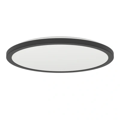 Abbildung von EGLO connect.z Smart Home LED Badezimmer Deckenleuchte Rovito Z, ZigBee, App und Sprachsteuerung Alexa, warmweiß kaltweiß, RGB, dimmbare Bad Deckenlampe, schwarz, IP44, Ø 39 cm