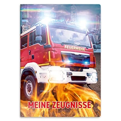 Abbildung von itenga Organisationsmappe Zeugnismappe A4 Kunststoff Sichtbuch Motiv Feuerwehr