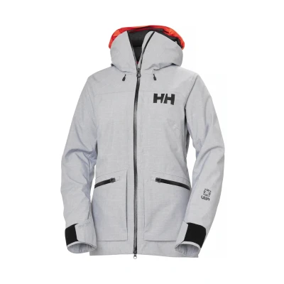 Abbildung von Helly Hansen Powderqueen Snowboardjacke, Damen, Größe: Large, Grey melange
