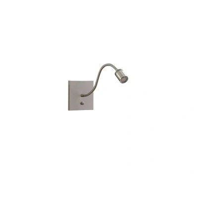 Abbildung von Lindby LED Wandleuchte Legera, Leuchtmittel fest verbaut, warmweiß, Modern, Eisen, nickel satiniert, 1 flammig, inkl.