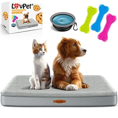 Abbildung von Lovpet Tierbett, Hundebett orthopädisches Hundekissen Hundekorb Cookie