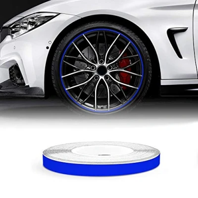 Abbildung von 4R Quattroerre.it 10305 Reflektierende Dekorstreifen für Felgen, Wheel Trim Stripes Blau, 5 mm x 6 mt