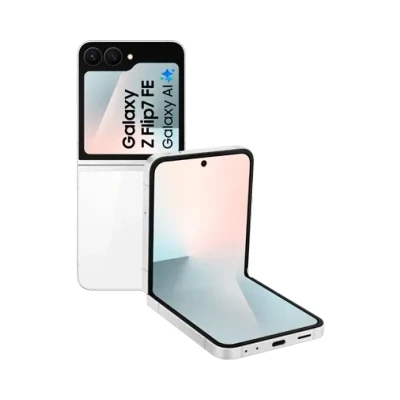 Abbildung von Samsung Galaxy Z Flip 7 FE 128GB Weiß mit klarmobil Vertrag im o2 Telefónica Netz unbegrenzt telefonieren + 7000 MB 5G