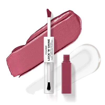 Abbildung von Wet n Wild Megalast Lock n&#039; Shine, Dual Ended Lip Color and Clear Gloss, Vitamin E Jojoba Oil Enriched Formula, Utaupia Shade