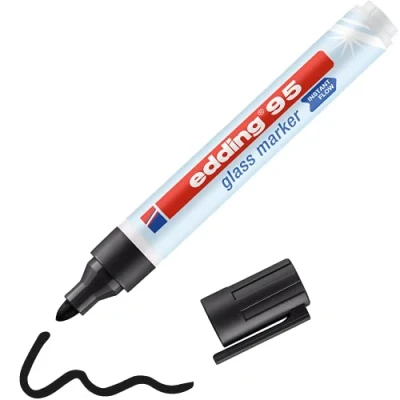 Abbildung von 10 x edding Glasmarker 95 schwarz