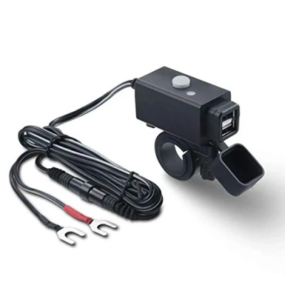 Abbildung von iMESTOU Motorrad USB Ladegerät 5V 2.1A wasserdichte mit Dual und Schalter abgesichert Arbeit 12V/24V Fahrzeugen
