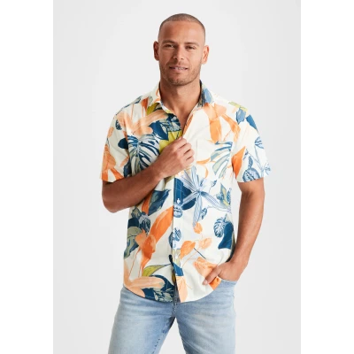Abbildung von Beach TIME Hemd, Herren, Größe: Small, Creme bedruckt