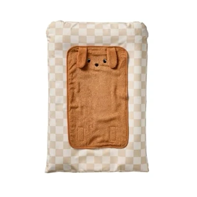 Abbildung von VERTBAUDET Achille Wickelauflage, kariert, Beige, 72 x 49 cm