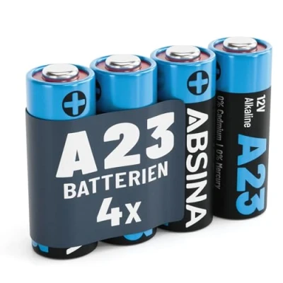Abbildung von ABSINA 4x Batterie A23 für Garagentoröffner, 23A 12V Alkaline Batterie, (1 St)