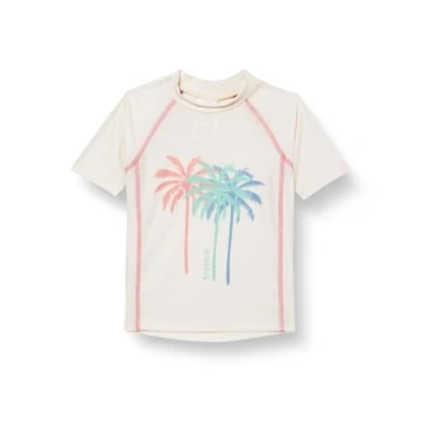 Abbildung von Playshoes Unisex Kinder UV Schutz Bade Shirt Schwimmshirt Badebekleidung, Palmen Ecru, 86/92