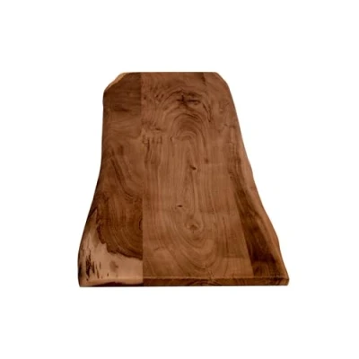 Abbildung von SAM Holzplatte 120x40 cm Curtis, Tischplatte aus Akazienholz massiv + nussbaumfarben, Baumkanten Platte für Heimwerker, geeignet Arbeitsplatten, Tische &amp; Fensterbretter