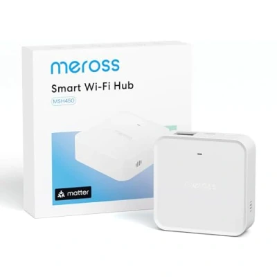 Abbildung von Meross Smart Matter Hub 110dB Domotica MSH450 (2,4GHz WiFi und physischer Netzwerkanschluss), Bridge für Alarmsystem, Unterstützt 32 Geräte, Kompatibel mit Apple Home, Alexa, Google Home