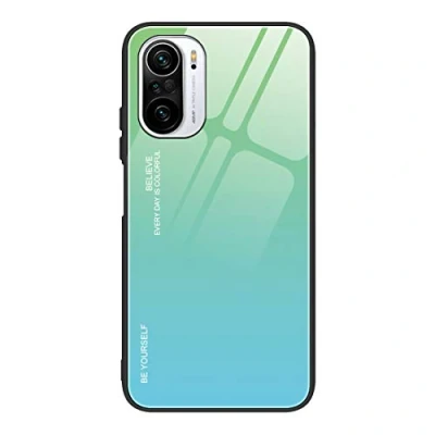 Abbildung von GOGME Schutzhülle für Xiaomi Poco F3 / Mi 11i 5G, aus Glas, Farbverlauf, farbig, Rückseite Hartglas, Kratzfest, stoßfest, (6)