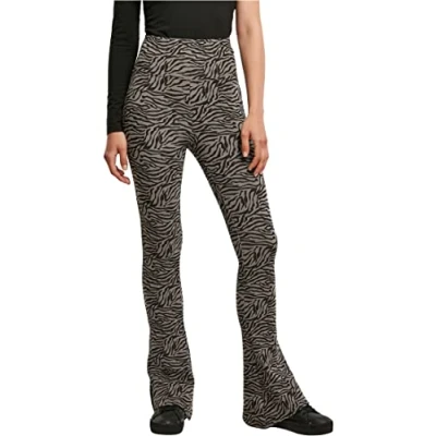 Abbildung von Urban Classics HIGH Waist Zebra CUT Stoffhose, Damen, Größe: Medium, Asphalt/black