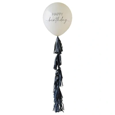 Abbildung von Ginger Ray Happy Birthday Balloon with Black Tassel Tail