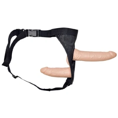 Abbildung von Umschnall Doppeldildo „double StrapOn“, 19 cm, 13 mit verstellbarem String