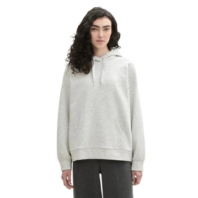 Abbildung von Tom Tailor Denim Damen Basic Hoodie, 10411 Grey Melange, M