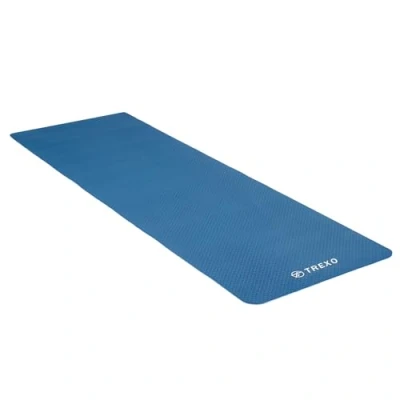 Abbildung von TREXO Weichschaum Yogamatten TPE 2, 61 x 183 cm, 6 mm dick, zweifarbig, für Indoor Club Pilates, Stretching, Gymnastik YM T02N (Blau)