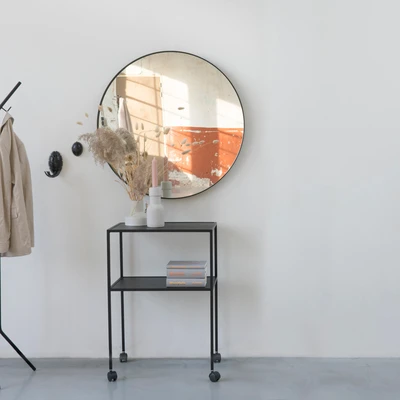 Abbildung von Spinder Design Wandspiegel &quot;Donna&quot;, (1 St.), Metall, Qualitativ hochwertiges Erscheinungsbild, Ø 90 cm