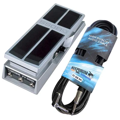 Abbildung von Boss FV 500H Volume Pedal Expressionpedal+keepdrum Gitarrenkabel abgewinkelt 6m