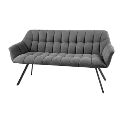 Abbildung von Riess Ambiente Esszimmer Sitzbank Papillon 165cm anthrazit Flachgewebe mit Lehnen schwarzes Metallgestell