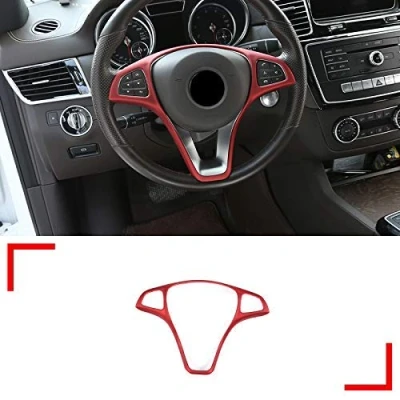 Abbildung von ABS Auto Lenkrad Dekoration Rahmen Abdeckung Trim für Benz C Klasse E B GLC CLA GLA GLS GLE W205 W213 X253 C117 X156 20152018 Autozubehör (mattrot)