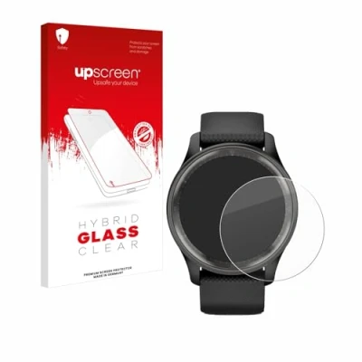 Abbildung von upscreen Schutzglas für Garmin Vivomove Trend Schutzfolie, Glas Folie [Klar, 9H Panzerschutz, Anti Fingerprint]