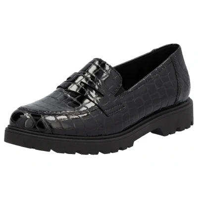 Abbildung von Rieker Slipper, Damen, Größe: 38, Zwart Lederimitat/textil