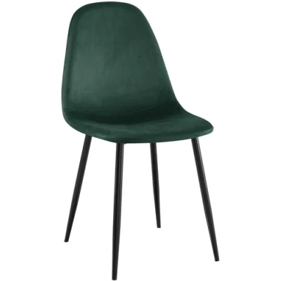 Abbildung von CLP Esszimmerstuhl Napier I Samt Stoff Kunstleder Mit Bodenschonern, Farbe:grün, Material:Samt