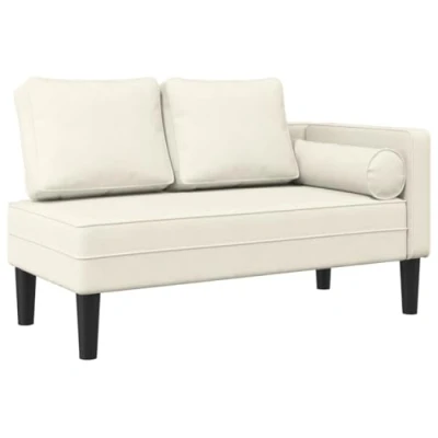 Abbildung von vidaXL Chaiselongue mit Kissen Creme Samt, 1 Teile