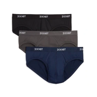 Abbildung von 2(x)ist)IST Herren Micro Speed Dri No Show Slip 3er Pack, Schwarz/Charocal/Varsity, X Large