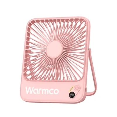 Abbildung von Warmco 10000mAh Tragbarer Tischventilator, 7 Zoll Wiederaufladbarer Personalventilator, Ultra Leise &amp; Superflach mit Digitalanzeige, 10 24 Std Laufzeit Ideal für Büro, Reisen, Schlafzimmer, Camping