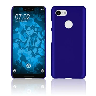 Abbildung von PhoneNatic case kompatibel mit Google Pixel 3 XL Hülle blau gummiert Hard Cover