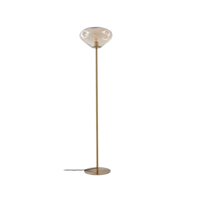 Abbildung von Lindby Stehleuchte Lelia, amber, Glas, Metall, 150 cm