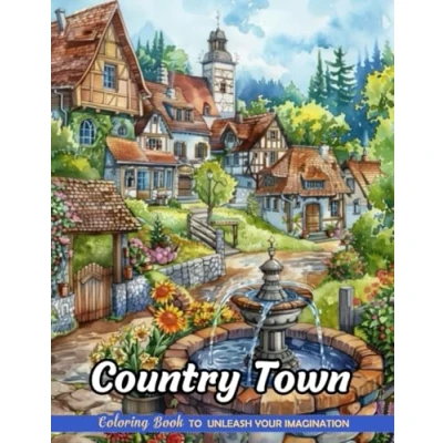Abbildung von Country Town: Christmas Coloring Books with Town for Stress Relief and Relaxation (Coloring Pages Kids &amp; Adults)