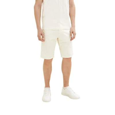 Abbildung von TOM TAILOR Herren 1035037 Slim Chino Bermuda Shorts mit Stretch, 13808 Creme, 31